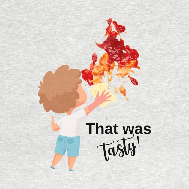 funny design with ketchup stain and kid by Artpassion